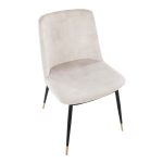 Wanda Beige Velvet Black Gold Contemporary Accent Chairs (Set of 2)