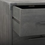 Ward 34L x 18W Brown Wood and Iron 3 Drawer Accent Cabinet