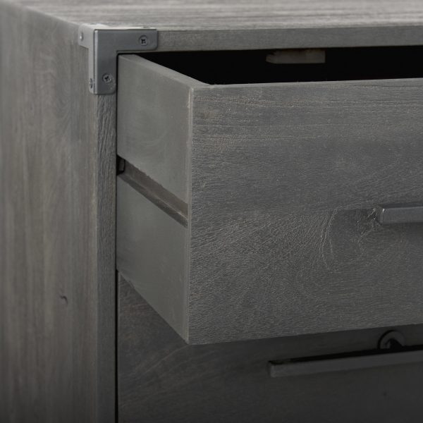 Ward 34L x 18W Brown Wood and Iron 3 Drawer Accent Cabinet 10