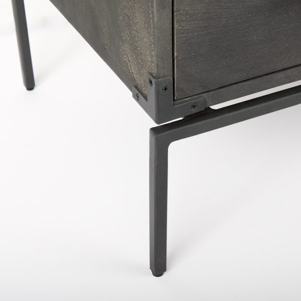 Ward 34L x 18W Brown Wood and Iron 3 Drawer Accent Cabinet 12