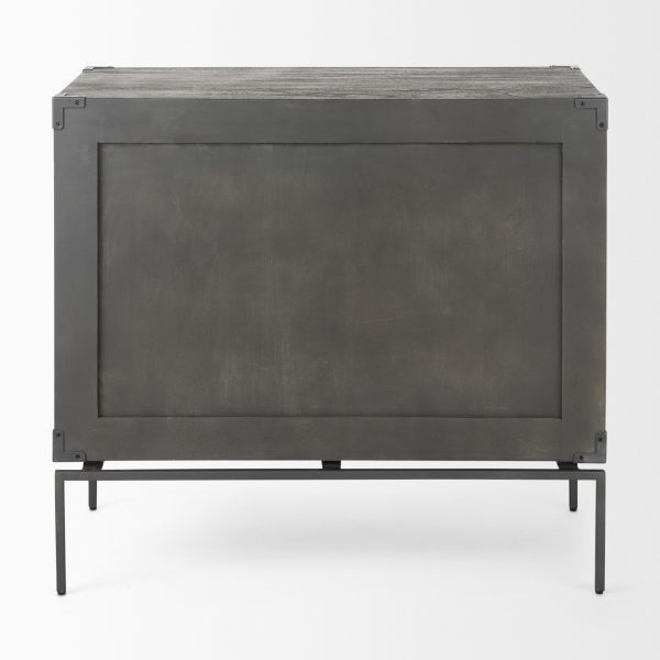 Ward 34L x 18W Brown Wood and Iron 3 Drawer Accent Cabinet 6