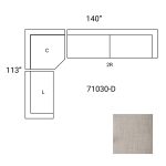 Warner Gray 3 Piece Sofa Set w/Corner Piece