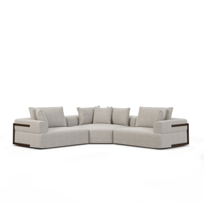 Warner Gray 3 Piece Sofa Set w/Corner Piece