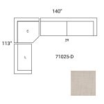 Warner Oatmeal 3 Piece Sofa Set w/Corner Piece