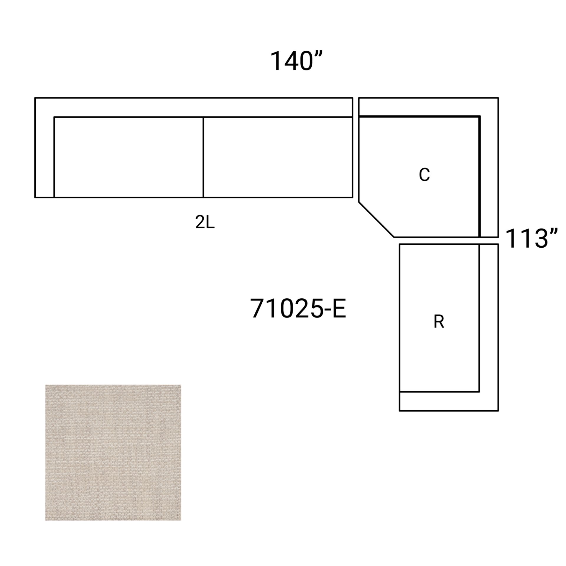 Warner Oatmeal 3 Piece Sofa Set w/Corner Piece 2 Warner Oatmeal 3 Piece Sofa Set w/Corner Piece - Image 2