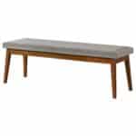 Gray Fabric Upholstered Mid-Century Modern Bench with Tufted Design 6 Gray Fabric Upholstered Mid-Century Modern Bench with Tufted Design