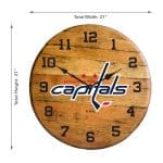Washington Capitals Oak Barrel Clock 4 Washington Capitals Oak Barrel Clock