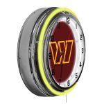Washington Commanders 14" Neon Clock Team Colors for Fan Room
