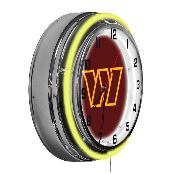 Washington Commanders 14 Neon Clock Team Colors for Fan Room 1