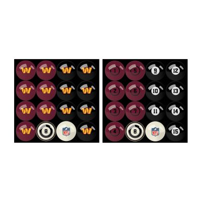 Washington Commanders Billiard Ball Set Regulation Size and Weight
