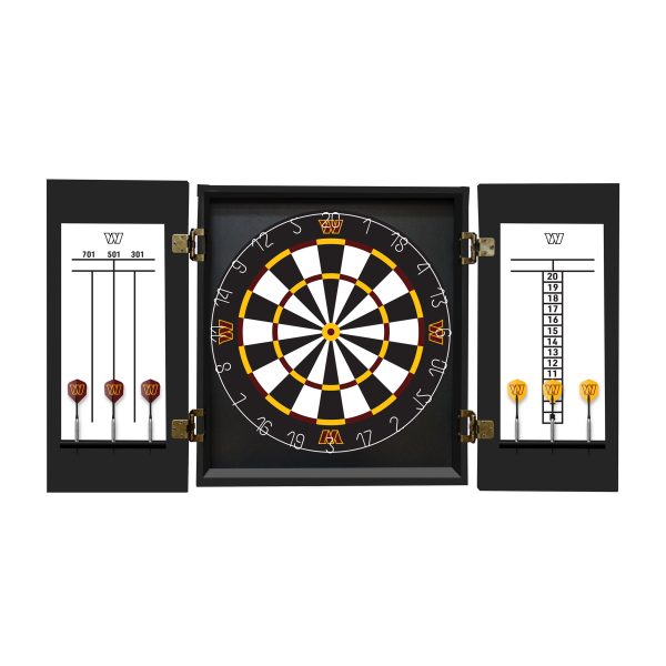 Washington Commanders Bristle Dartboard Cabinet Set 2