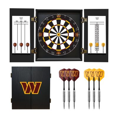 Washington Commanders Bristle Dartboard Cabinet Set