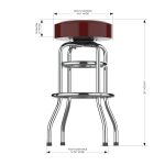 Washington Commanders Chrome Logo American Crafted Bar Stool