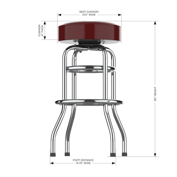Washington Commanders Chrome Logo American Crafted Bar Stool 1
