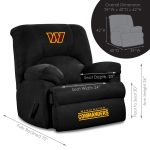 Washington Commanders Embroidered Microfiber Black Rocker Recliner