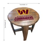 Washington Commanders NFL Oak Whiskey Barrel Side Table