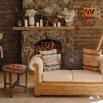 Washington Commanders NFL Oak Whiskey Barrel Side Table