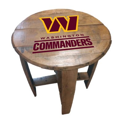 Washington Commanders NFL Oak Whiskey Barrel Side Table