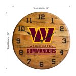 Washington Commanders Oak Barrel Clock Officially Licensed NFL Made in USA