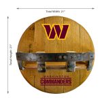 Washington Commanders Oak Whiskey Barrel Bar Shelf Made in USA