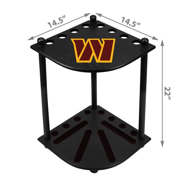 Washington Commanders Solid Wood Corner Cue Rack 3
