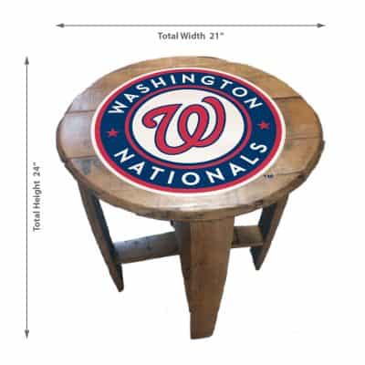 Washington Nationals Oak Whiskey Barrel End Table
