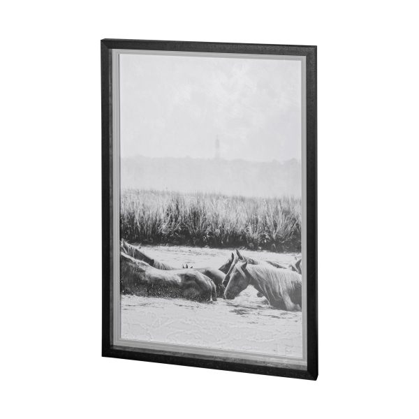 Water Horses III 1 by PH Burchett a Hand Embelished Textured Framed Art Print Matted under Glass 5