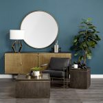 Watson Black Leather Wrap Gold Metal Frame Accent Chair