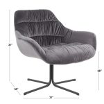 Wayne Contemporary Swivel Lounge Chair Black Metal Grey Velvet 23 Wayne Contemporary Swivel Lounge Chair Black Metal Grey Velvet