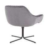 Wayne Contemporary Swivel Lounge Chair Black Metal Grey Velvet 19 Wayne Contemporary Swivel Lounge Chair Black Metal Grey Velvet