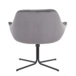 Wayne Contemporary Swivel Lounge Chair Black Metal Grey Velvet 20 Wayne Contemporary Swivel Lounge Chair Black Metal Grey Velvet
