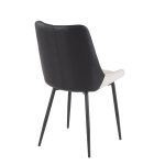 Wayne Industrial Cream Fabric Black Faux Leather Chairs (Set of 2) 17 Wayne Industrial Cream Fabric Black Faux Leather Chairs (Set of 2)