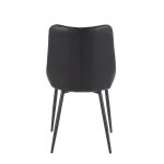 Wayne Industrial Cream Fabric Black Faux Leather Chairs (Set of 2) 18 Wayne Industrial Cream Fabric Black Faux Leather Chairs (Set of 2)