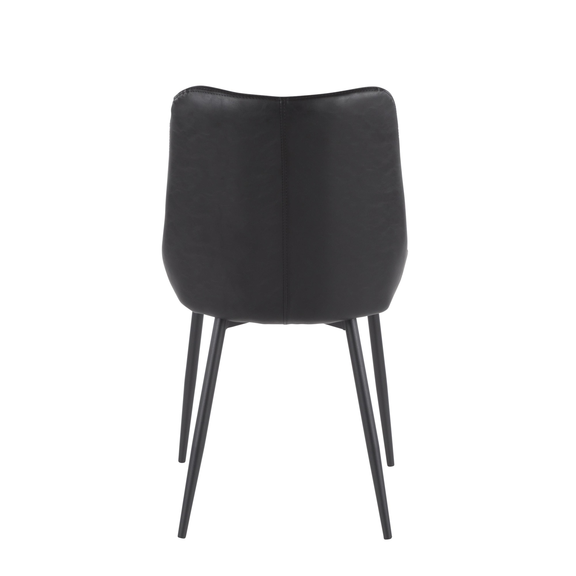 Wayne Industrial Cream Fabric Black Faux Leather Chairs (Set of 2) 7 Wayne Industrial Cream Fabric Black Faux Leather Chairs (Set of 2) - Image 7