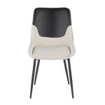 Wayne Industrial Cream Fabric Black Faux Leather Chairs (Set of 2) 19 Wayne Industrial Cream Fabric Black Faux Leather Chairs (Set of 2)