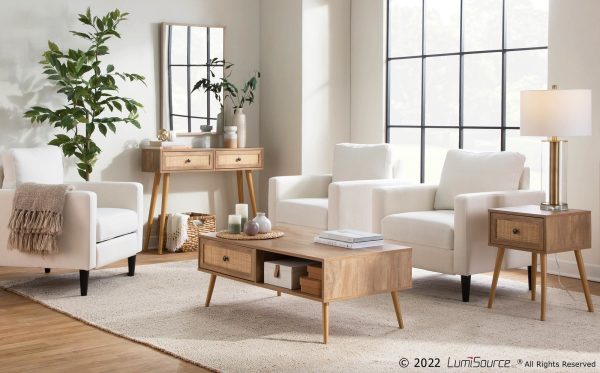 Wendy Contemporary Cream Fabric Armchair with Black Wood Legs 1