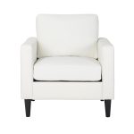 Wendy Contemporary Cream Fabric Armchair with Black Wood Legs
