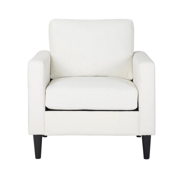 Wendy Contemporary Cream Fabric Armchair with Black Wood Legs 10
