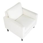 Wendy Contemporary Cream Fabric Armchair with Black Wood Legs