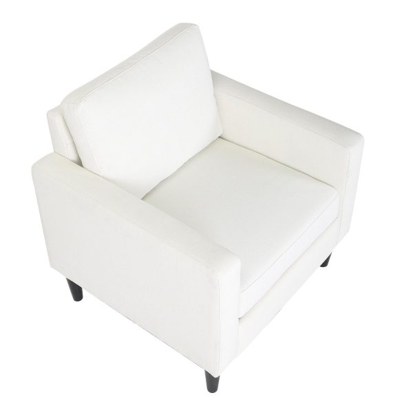 Wendy Contemporary Cream Fabric Armchair with Black Wood Legs 11