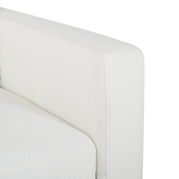 Wendy Contemporary Cream Fabric Armchair with Black Wood Legs 13