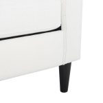 Wendy Contemporary Cream Fabric Armchair with Black Wood Legs