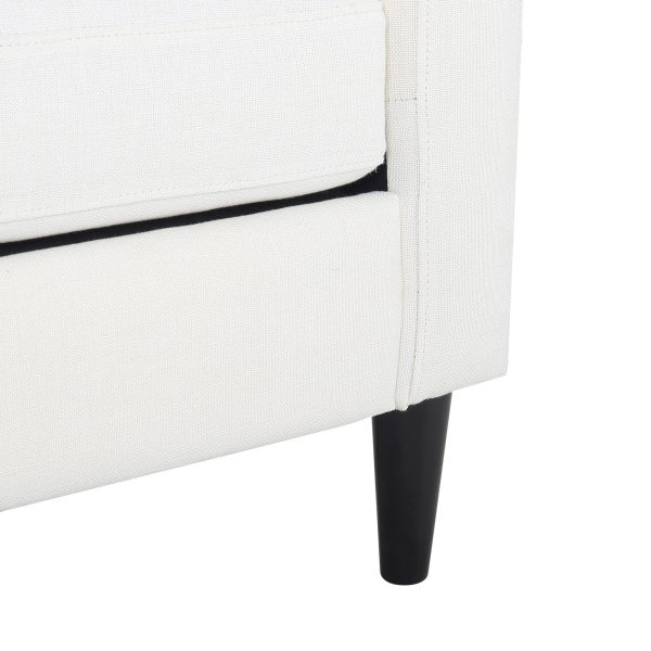 Wendy Contemporary Cream Fabric Armchair with Black Wood Legs 14