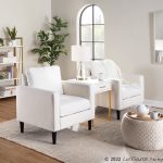 Wendy Contemporary Cream Fabric Armchair with Black Wood Legs
