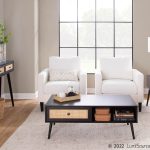 Wendy Contemporary Cream Fabric Armchair with Black Wood Legs