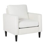 Wendy Contemporary Cream Fabric Armchair with Black Wood Legs