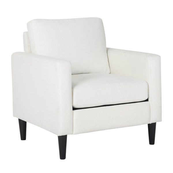Wendy Contemporary Cream Fabric Armchair with Black Wood Legs 6