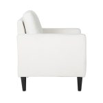 Wendy Contemporary Cream Fabric Armchair with Black Wood Legs