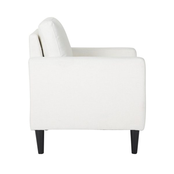 Wendy Contemporary Cream Fabric Armchair with Black Wood Legs 7