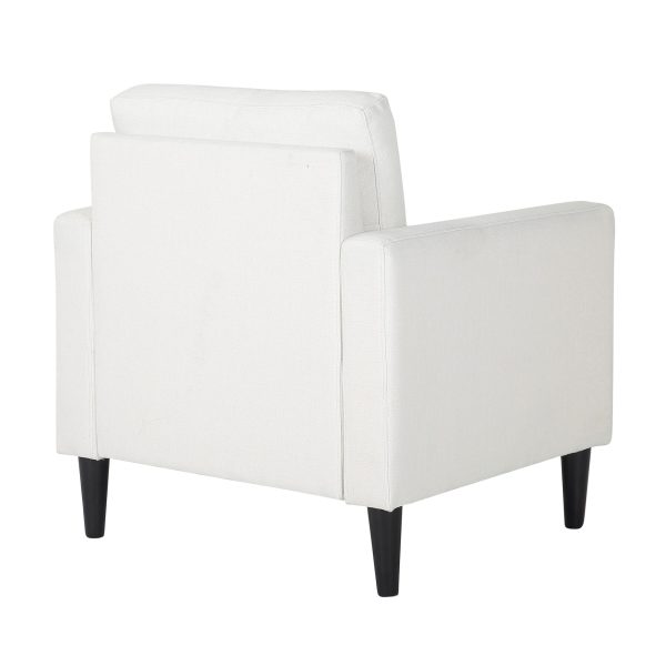 Wendy Contemporary Cream Fabric Armchair with Black Wood Legs 8